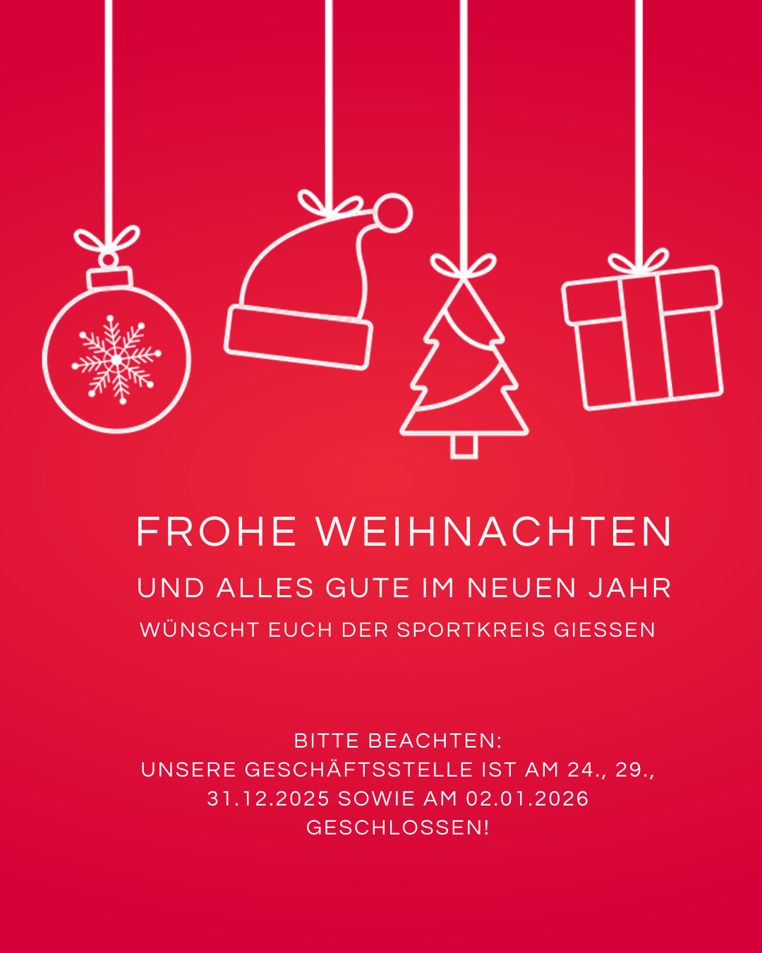 Frohe Weihnachten und alles Gute für das neue Jahr